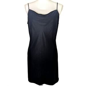 Banana Republic Velvet Black Cowl Neck Slip Mini Dress Women Petite M Sexy Party